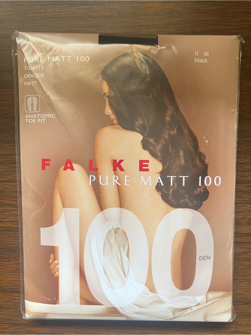Falke Pure Matt 100 Denier Black Tights - Size M2 - New in Package